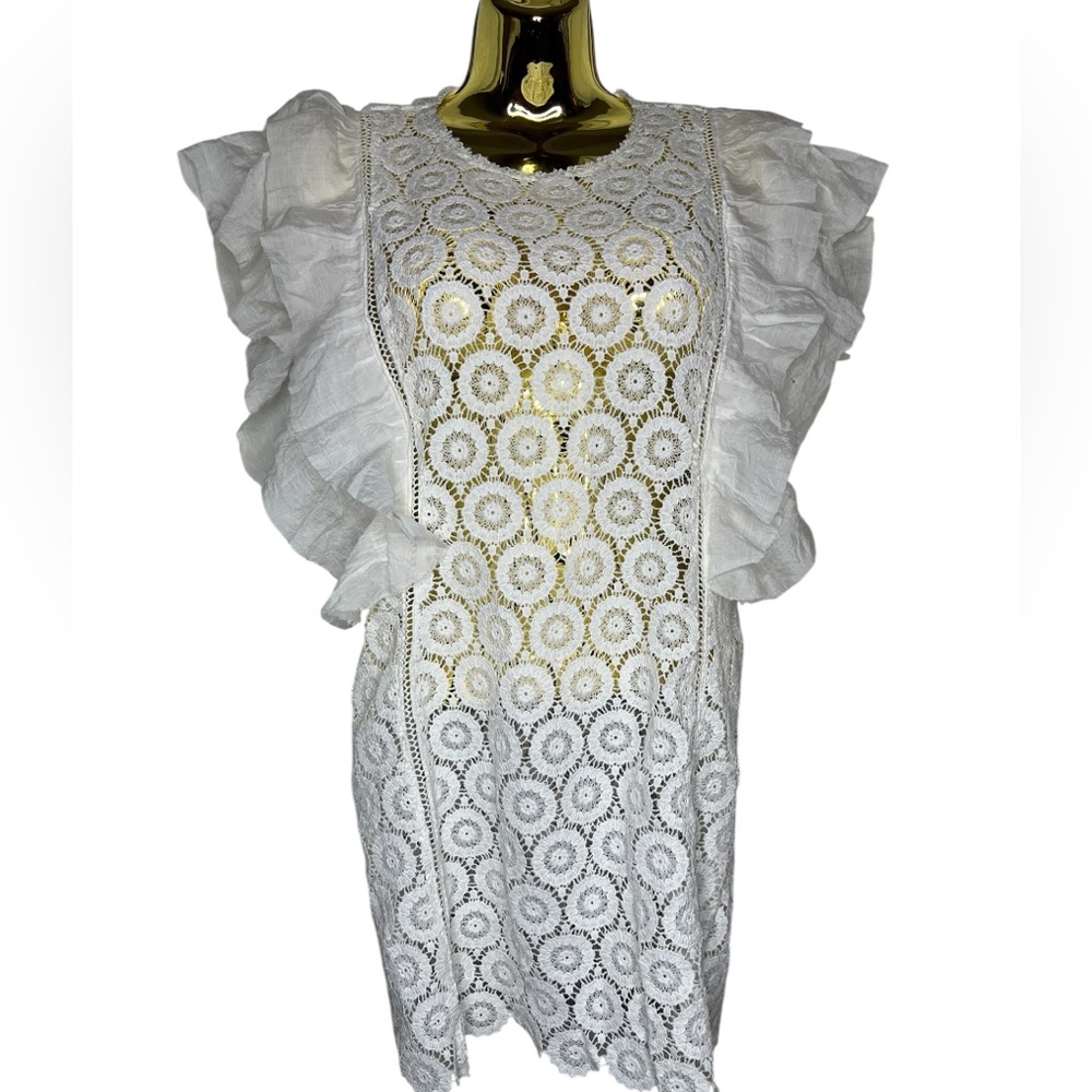 3 x $20 del Ra white floral embroidered mini S